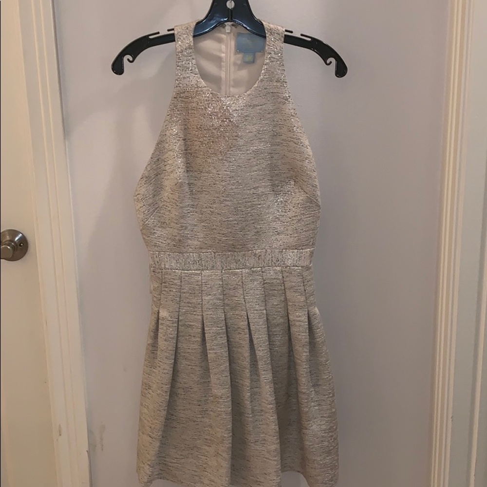 Cream backless cocktail dress
